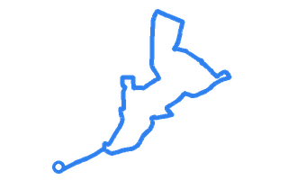 Route shape for Route 2 at Arbroath DTC