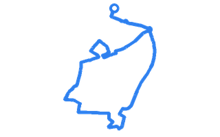 Route shape for Route 1 at Ayr DTC