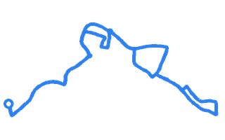 Route shape for Route 1 at Bedford DTC