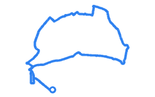 Route shape for Route 1 at Birmingham (Garretts Green) DTC