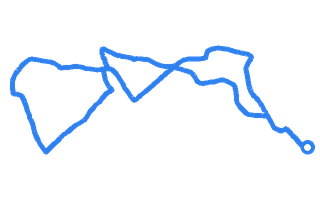 Route shape for Route 14 at Bodmin (Cornwall) DTC