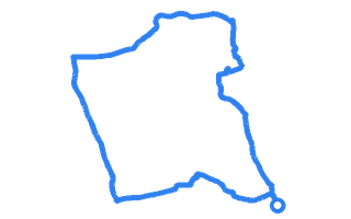 Route shape for Route 2 at Bridgend DTC