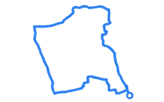 Route shape for Route 8 at Bridgend DTC