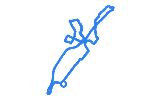 Route shape for Route 9 at Burton-on-Trent DTC