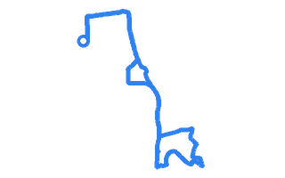Route shape for Route 14 at Cardiff (Llanishen) DTC
