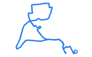 Route shape for Route 12 at Cardington DTC