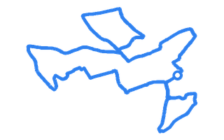 Route shape for Route 2 at Carmarthen DTC