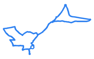 Route shape for Route 9 at Carmarthen DTC
