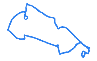 Route shape for Route 1 at Chertsey DTC