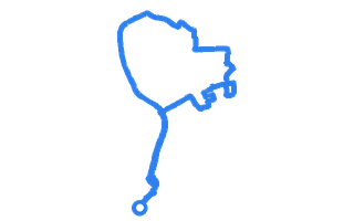 Route shape for Route 2 at Crawley DTC