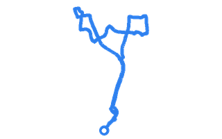 Route shape for Route 9 at Crawley DTC