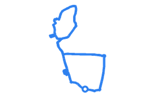 Route shape for Route 10 at Darlington DTC