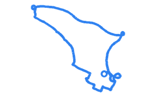 Route shape for Route 1 at Derby (Alvaston) DTC