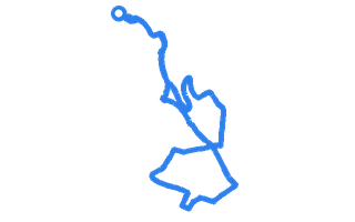 Route shape for Route 13 at Dumbarton DTC