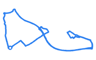 Route shape for Route 2 at Edinburgh (Currie) DTC