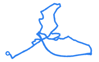 Route shape for Route 13 at Edinburgh (Currie) DTC