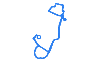 Route shape for Route 9 at Glasgow Shieldhall DTC