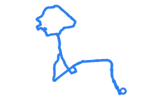 Route shape for Route 6 (NEW) at Grangemouth (Falkirk Stadium) DTC