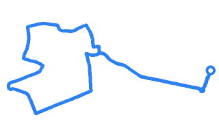 Route shape for Route 13 at Grantham DTC