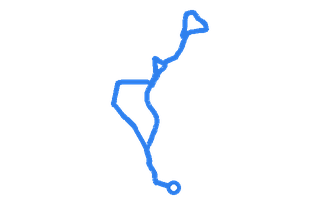 Route shape for Route 9 at Guildford DTC