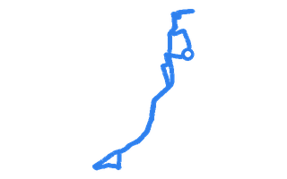 Route shape for Route 2 at Hartlepool DTC