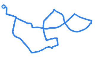 Route shape for Route 12 at Hendon DTC