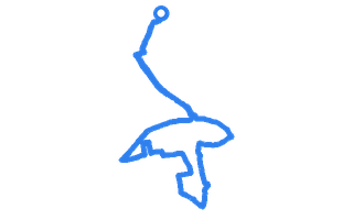 Route shape for Route 1 at Isle of Wight DTC (Newport)