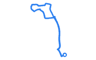 Route shape for Route 13 at Kirkcaldy DTC