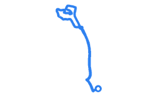 Route shape for Route 16 (NEW) at Kirkcaldy DTC