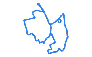 Route shape for Route 17 (NEW) at Kirkcaldy DTC