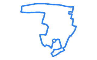 Route shape for Route 1 at Lancing DTC