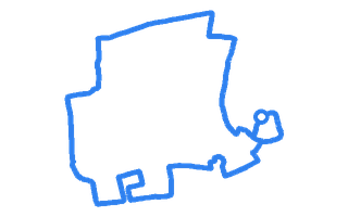 Route shape for Route 9 at Lancing DTC