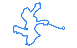 Route shape for Route 10 at Liverpool (St Helens) DTC