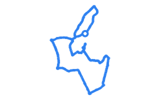 Route shape for Route 1 at Llanelli DTC