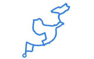 Route shape for Route 2 at Newport (Gwent) DTC