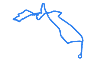 Route shape for Route 5 at Newport (Gwent) DTC
