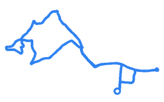 Route shape for Route 10 at Newport (Gwent) DTC