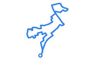 Route shape for Route 8 at Nottingham (Chilwell) DTC