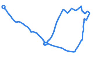Route shape for Route 9 at Nottingham (Watnall) DTC