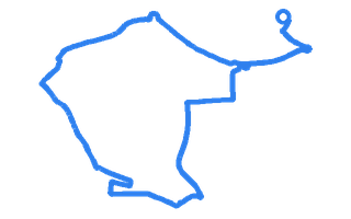 Route shape for Route 23 at Sidcup DTC