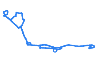 Route shape for Route 2 at Swansea DTC