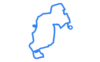 Route shape for Route 1 at Taunton DTC