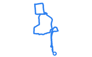 Route shape for Route 9 at Tilbury DTC