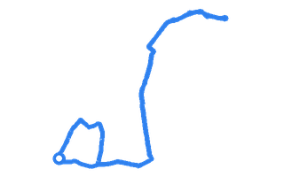 Route shape for Route 2 at Tunbridge Wells DTC