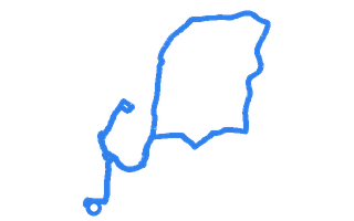 Route shape for Route 13 at Uxbridge (London) DTC