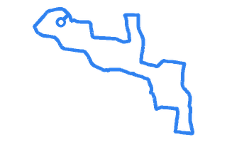Route shape for Route 2 at Worksop DTC