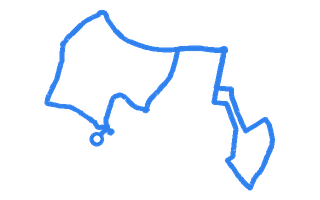Route shape for Route 1 at Yeading (London) DTC