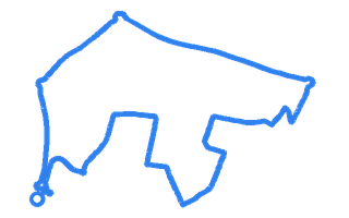 Route shape for Route 9 at Yeading (London) DTC